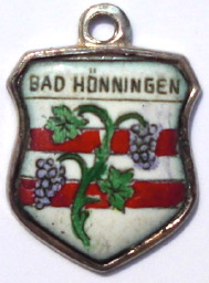 BAD HONNINGEN, Germany - Vintage Silver Enamel Travel Shield Charm